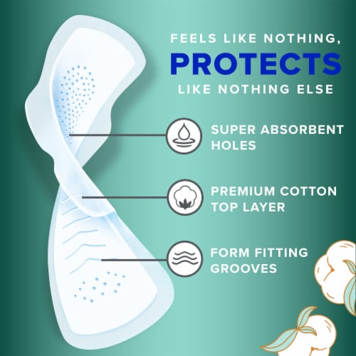 Always Pure Cotton Size 4 FlexFoam Overnight Unscented Pads with Wings Perspective: back