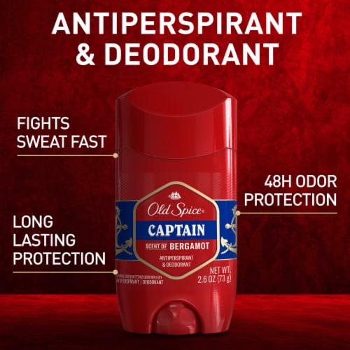 Old Spice Red Collection for Men Antiperspirant Deodorant Invisible Solid Captain Scent 1-Pack Perspective: back