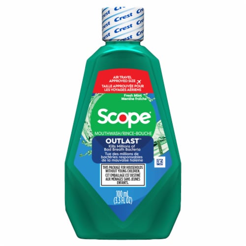 Crest® Scope outlast Anticavity Fluroide Travel Size Mint Mouthwash Perspective: back