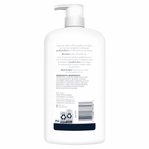 Ivory Body Wash Original Scent Perspective: back