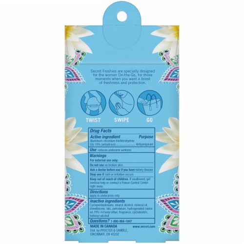 Secret Invisible Deodorant for Women Solid Ball Freshies On-the-Go Cool Waterlily Perspective: back
