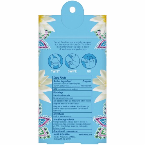 Secret Invisible Deodorant for Women Solid Ball Freshies On-the-Go Cool Waterlily Perspective: back
