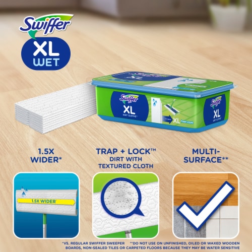 Swiffer Sweep + Mop XL Wet Pads Refill Floor Cleaner Cleaning Cloths Fresh Scent Perspective: back