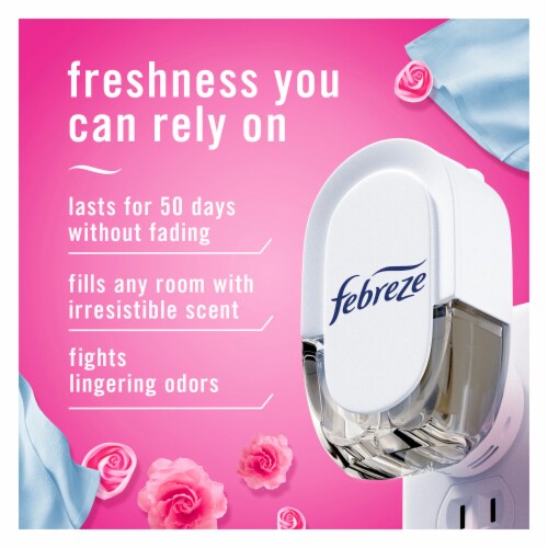 Febreze Downy April Fresh Odor-Eliminating Fade Defy PLUG Air Freshener Oil Refill Perspective: back