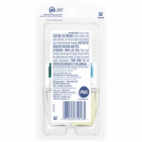 Febreze Plug Oil Refill Air Freshener Perspective: back