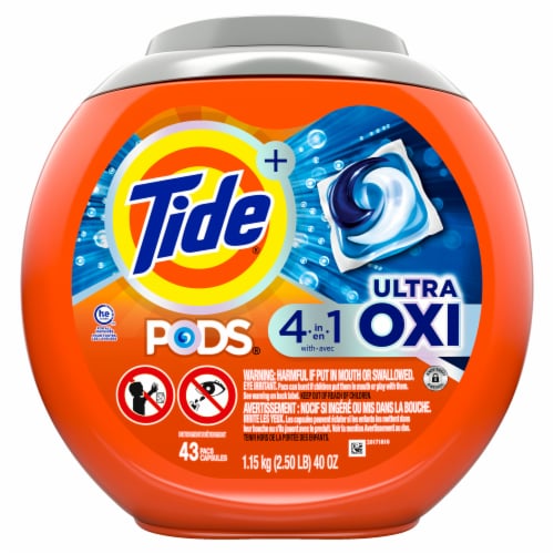 Tide PODS Ultra Oxi Liquid Laundry Detergent Soap Pacs Perspective: back