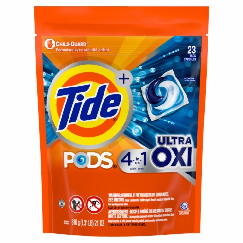 Tide PODS Ultra Oxi Liquid Laundry Detergent Soap Pacs Perspective: back