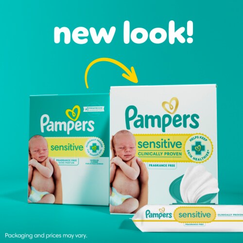 Pampers Sensitive Fragrance Free Baby Wipes Perspective: back