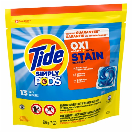 Tide Simply PODS + Oxi Liquid Refreshing Breeze Liquid Laundry Detergent Pacs Perspective: back