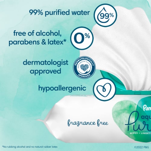 Pampers Aqua Pop-Top Pure Sensitive Baby Wipes Perspective: back