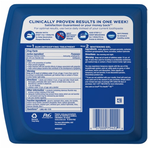 Crest Gum Detoxify & Whitening Toothpaste and Gel Perspective: back