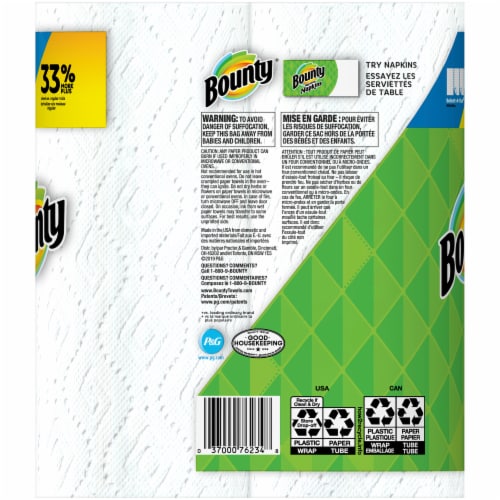 Bounty Select-A-Size Roll Paper Towels Perspective: back