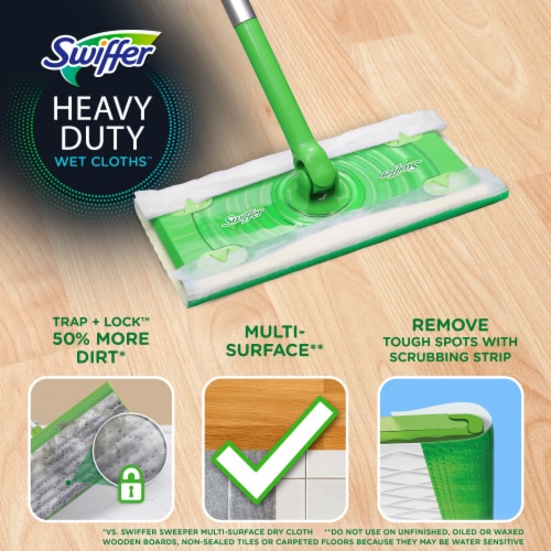 Swiffer Sweeper Heavy Duty Multi-Surface Wet Cloth Refills Perspective: back