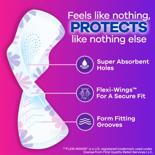 Always Radiant FlexFoam Pads with Wings Regular Absorbency Size 1 Scented Perspective: back