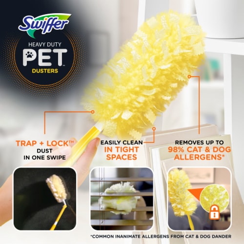 Swiffer Duster Multi-Surface Pet Heavy Duty Refills with Febreze Odor Defense Perspective: back