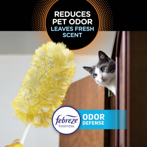 Swiffer Duster Heavy Duty Extendable Handle Pet Starter Kit & Refills Perspective: back