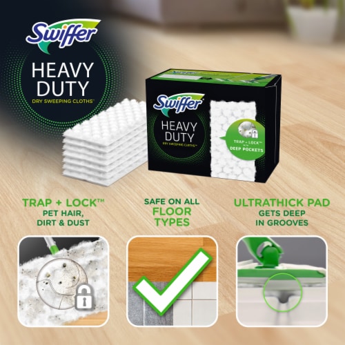 Swiffer Sweeper Heavy Duty Multi-Surface Dry Cloth Refills Perspective: back
