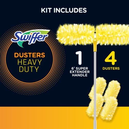 Swiffer Dusters Heavy Duty Super Extendable Handle Dusting Kit Perspective: back