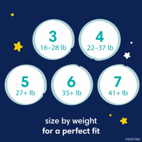 Pampers Swaddlers Overnights Baby Diapers Size 4 (16-28 lbs) Perspective: back