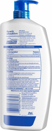 Head and Shoulders Old Spice Pure Sport Anti-Dandruff 2 in 1 Shampoo and Conditioner for Men Perspective: back
