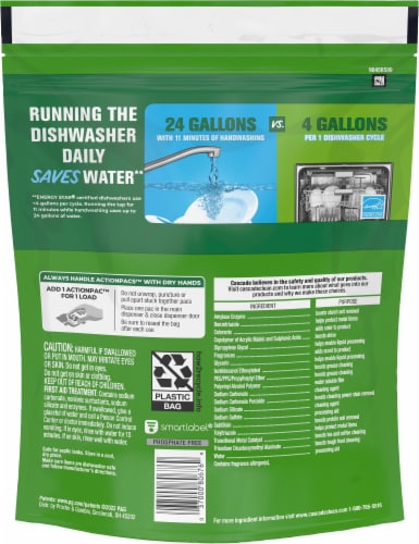 Cascade® Original ActionPac™ Fresh Scent Dishwasher Detergent Perspective: back
