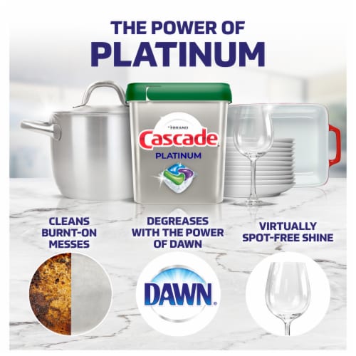 Cascade Platinum ActionPacs Fresh Scent Dishwasher Detergent Pods Perspective: back