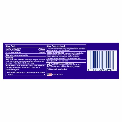 Crest 3D White Stain Eraser Polishing Mint Teeth Whitening Toothpaste Perspective: back