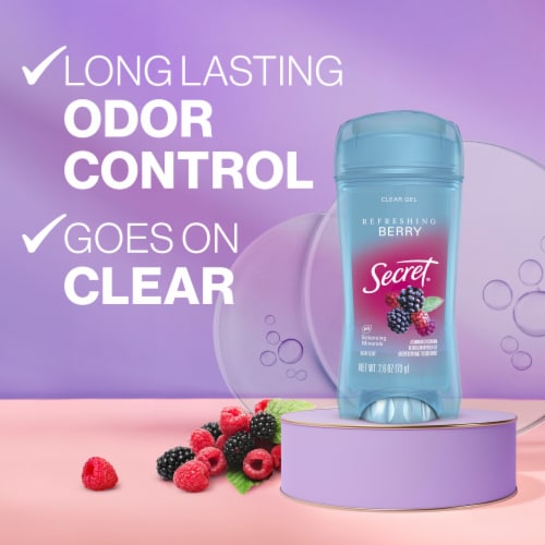 Secret Fresh Women's Antiperspirant Deodorant Clear Gel Berry, 2.6oz Perspective: back