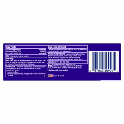 Crest Icy Clean Mint 3D White Stain Eraser Teeth Whitening Toothpaste Perspective: back