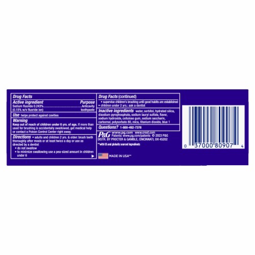 Crest Icy Clean Mint 3D White Stain Eraser Teeth Whitening Toothpaste Perspective: back