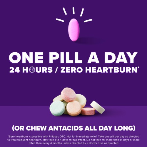 Prilosec OTC Heartburn Relief Wildberry Tablets Perspective: back