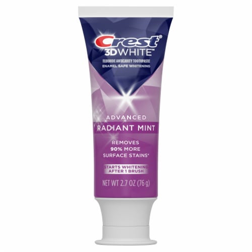 Crest 3D White Advanced Radiant Mint Teeth Whitening Toothpaste Perspective: back