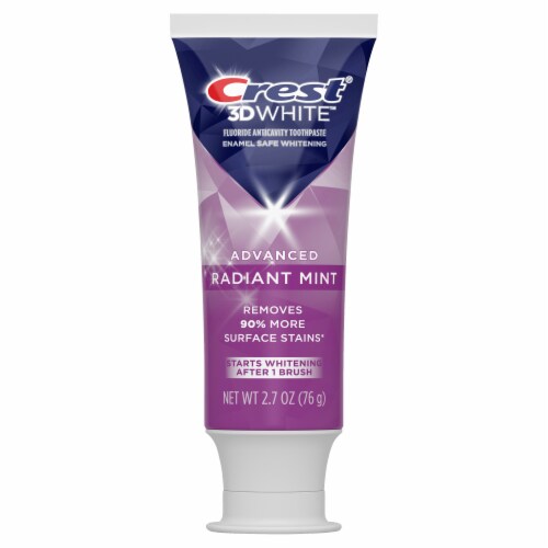 Crest 3D White Advanced Radiant Mint Teeth Whitening Toothpaste Perspective: back
