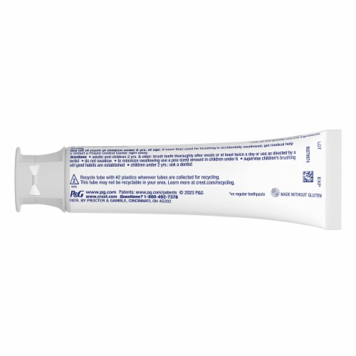Crest 3D White Radiant Mint Teeth Whitening Toothpaste Perspective: back
