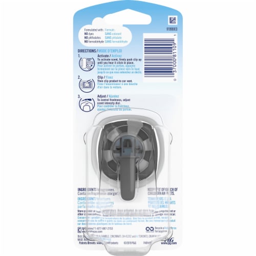 Febreze Car™ Meadows and Rain Air Freshener Vent Clip Perspective: back