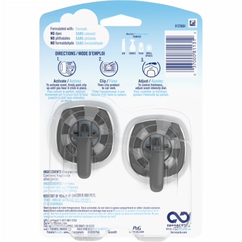 Febreze Car Linen & Sky Odor-Eliminating Air Freshener Vent Clips Perspective: back