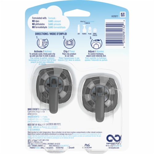 Febreze Car™ Odor-Eliminating Midnight Storm Air Freshener Vent Clips Perspective: back