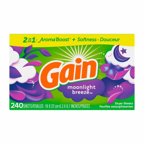 Gain Moonlight Breeze Fabric Softener Dryer Sheets Perspective: back