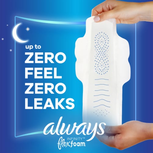 Always Infinity Size 4 Overnight Unscented Pads With Wings Perspective: back