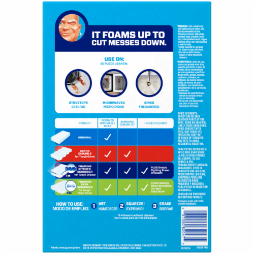 Mr. Clean with Dawn Magic Eraser Foaming Kitchen Cleaning Pad Perspective: back