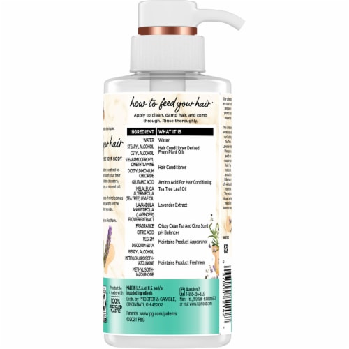 Hair Food Tea Tree & Lavender Sulfate Free Conditioner Dye Free Purifying Perspective: back
