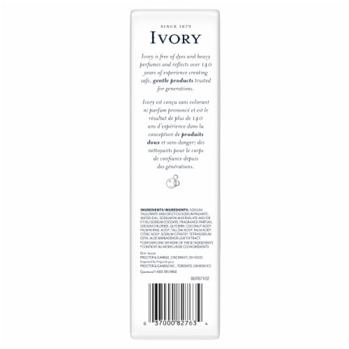 Ivory Aloe Scent Gentle Bar Soap Perspective: back