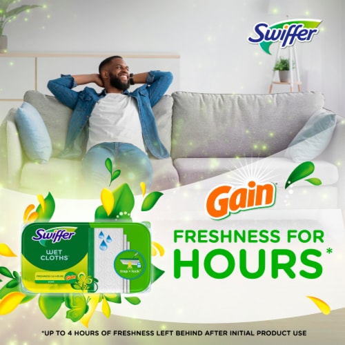 Swiffer Sweeper Gain Scent Wet Mopping Cloth Multi Surface Refills Perspective: back