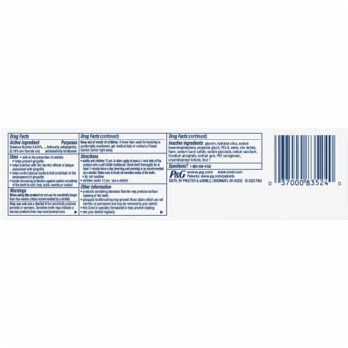 Crest® Pro-Health™ Advanced Enamel Restore Toothpaste Perspective: back