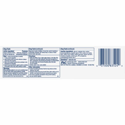 Crest® Pro-Health™ Advanced Enamel Restore Toothpaste Perspective: back