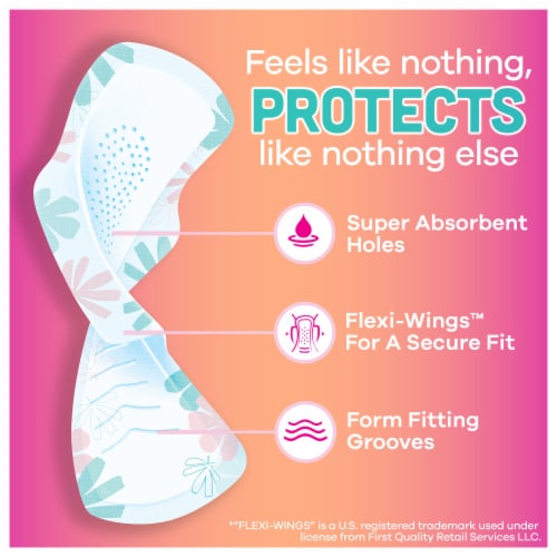 Always Radiant Teen Size 1 Regular Unscented Pads With Wings Perspective: back