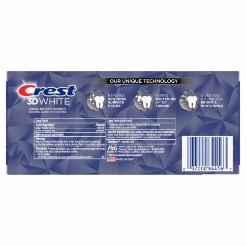 Crest® 3D White™ Charcoal Toothpaste Perspective: back