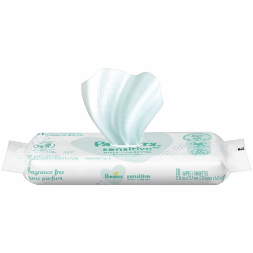 Pampers® Sensitive™ Fragrance Free Baby Wipes Perspective: back