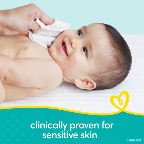 Pampers Sensitive Perfume Free Baby Wipes Perspective: back