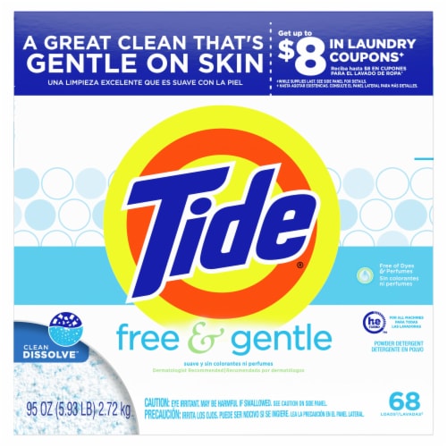 Tide Free & Gentle Powder Laundry Detergent Perspective: back